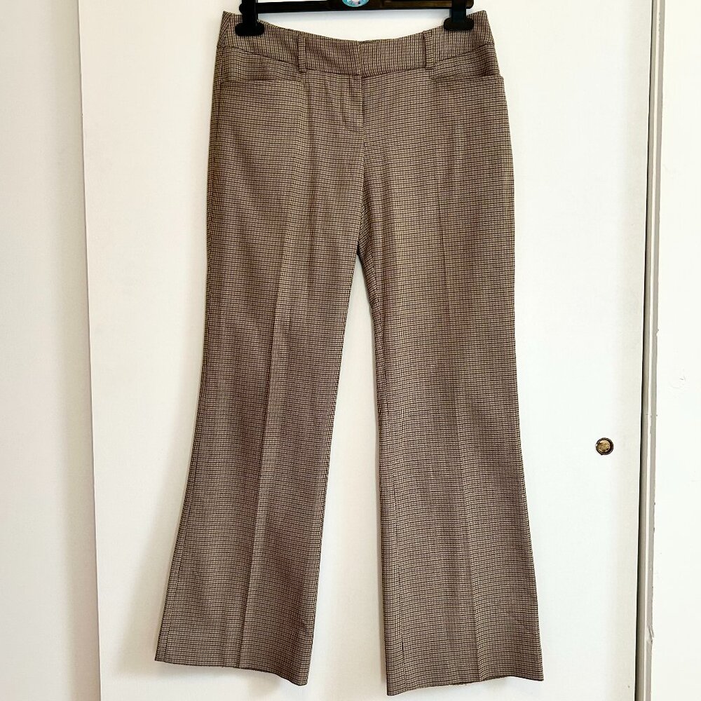 Vintage 2000s Michael Kors low rise dress pants houndstooth straight leg 2P Tan